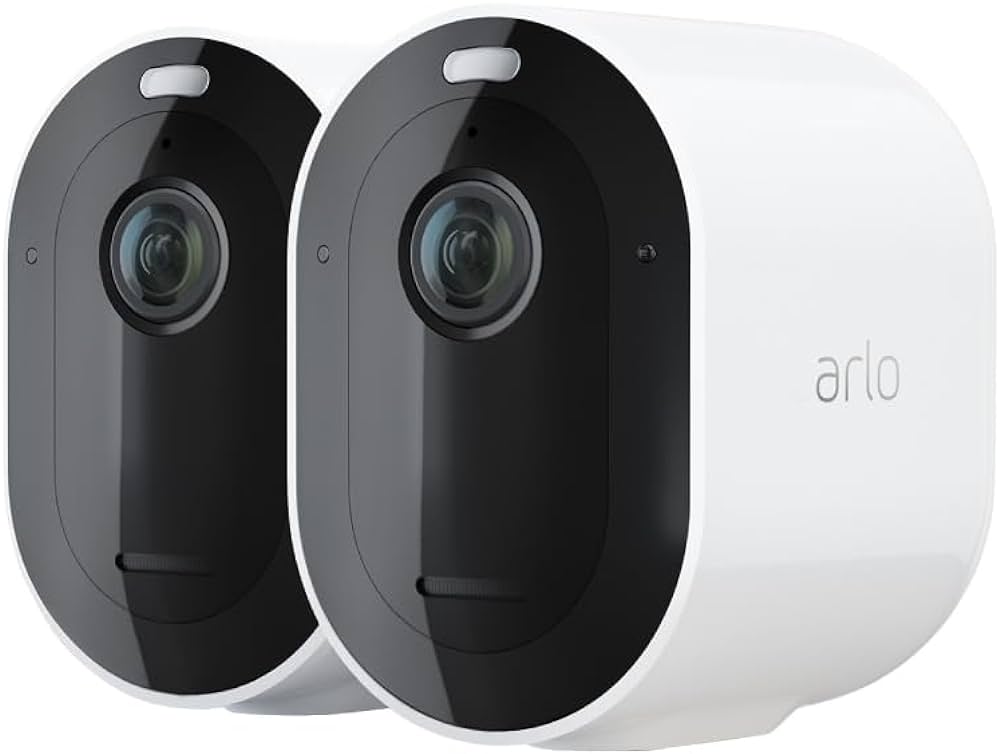 Arlo Pro 5 2K Spotlight Camera VMC4260P - 2 Pack Security Camera Wireless Outdoor, Dual Band Wi-Fi, Color Night Vision, 2-Way Audio, Home Security Camera, Home Improvement, White - SG Local Unit :